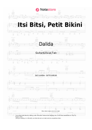 Sheet music, chords Dalida - Itsi Bitsi, Petit Bikini