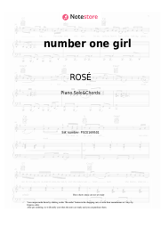 Sheet music, chords ROSÉ - number one girl