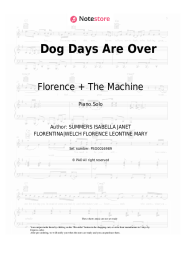 Sheet music, chords Florence + The Machine - Dog Days Are Over