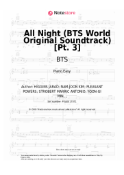 Sheet music, chords BTS, Juice WRLD - All Night (BTS World Original Soundtrack) [Pt. 3]