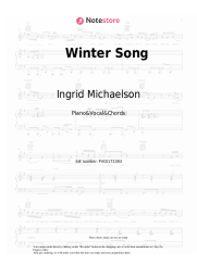 Sheet music, chords Ingrid Michaelson, Sara Bareilles - Winter Song