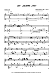 Sheet music, chords Mark Ronson, YEBBA - Don't Leave Me Lonely