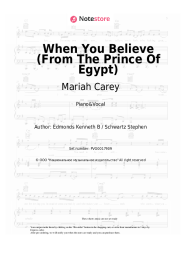 Sheet music, chords Whitney Houston, Mariah Carey - When You Believe (From The Prince Of Egypt)