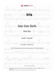 Sheet music, chords Goo Goo Dolls - Iris