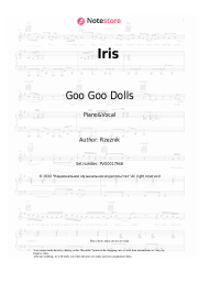 Sheet music, chords Goo Goo Dolls - Iris