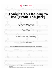 Sheet music, chords Steve Martin - Tonight You Belong to Me (From The Jerk)