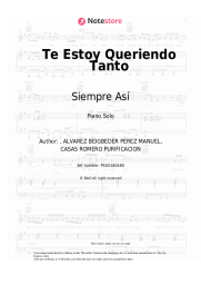 Sheet music, chords Siempre Así - Te Estoy Queriendo Tanto