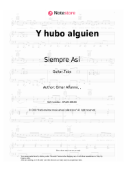 Sheet music, chords Siempre Así - Y hubo alguien