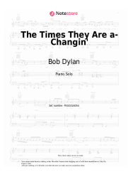 Sheet music, chords Bob Dylan - The Times They Are a-Changin'