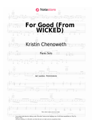 Sheet music, chords Stephen Schwartz, Idina Menzel, Kristin Chenoweth - For Good (From WICKED)