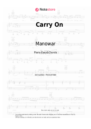 Sheet music, chords Manowar - Carry On