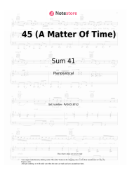 Sheet music, chords Sum 41 - 45 (A Matter Of Time)