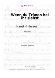 Sheet music, chords Hansi Hinterseer - Wenn du Tränen bei ihr siehst