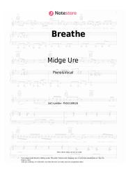 Sheet music, chords Midge Ure - Breathe