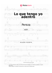 Sheet music, chords Pereza -  Lo que tengo yo adentro