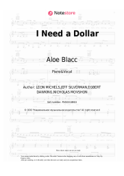 Sheet music, chords Aloe Blacc - I Need a Dollar
