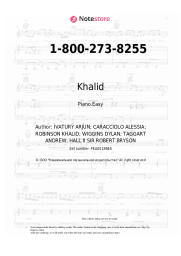 Sheet music, chords Logic, Alessia Cara, Khalid - 1-800-273-8255