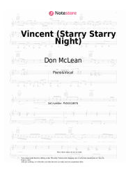Sheet music, chords Don McLean - Vincent (Starry Starry Night)
