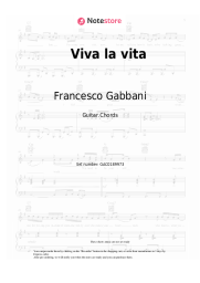 Sheet music, chords Francesco Gabbani - Viva la vita