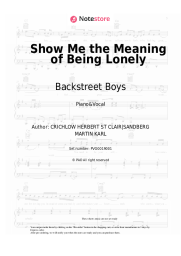 Sheet music, chords Backstreet Boys - Show Me the Meaning of Being Lonely