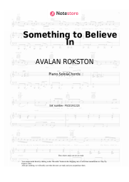 Sheet music, chords AVALAN ROKSTON - Something to Believe In