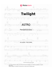 Sheet music, chords ASTRO - Twilight