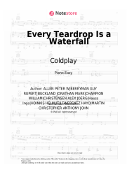 Sheet music, chords Coldplay - Every Teardrop Is a Waterfall