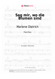 Sheet music, chords Marlene Dietrich - Sag mir, wo die Blumen sind