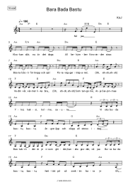 Sheet music, chords KAJ - Bara Bada Bastu