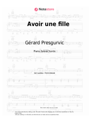 Sheet music, chords Gérard Presgurvic - Avoir une fille