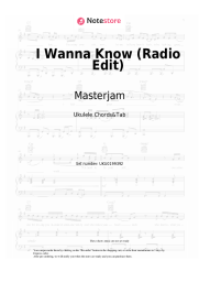 Sheet music, chords Masterjam - I Wanna Know (Radio Edit)