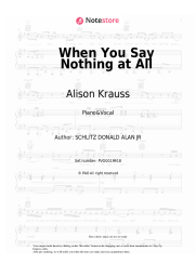 Sheet music, chords Alison Krauss - When You Say Nothing at All