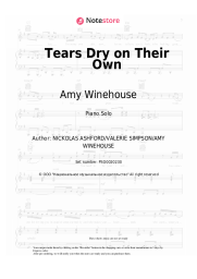 Sheet music, chords Amy Winehouse - Tears Dry on Their Own