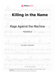 Sheet music, chords Rage Against the Machine - Killing in the Name 