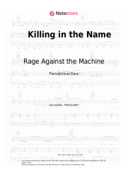 Sheet music, chords Rage Against the Machine - Killing in the Name 