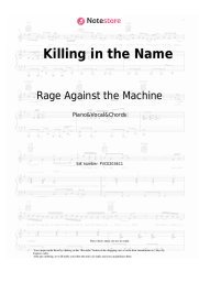 Sheet music, chords Rage Against the Machine - Killing in the Name 