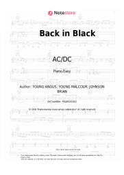 Sheet music, chords AC/DC - Back in Black