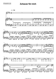 Sheet music, chords LOTTE - Zuhause für mich
