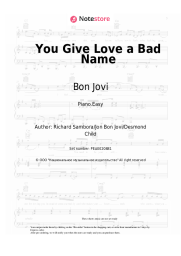 Sheet music, chords Bon Jovi - You Give Love a Bad Name