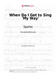 Sheet music, chords Sparks - When Do I Get to Sing 'My Way'