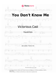 Sheet music, chords Victorious Cast, Elizabeth Gillies - You Don't Know Me