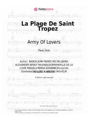 Sheet music, chords Army Of Lovers - La Plage De Saint Tropez