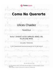 Sheet music, chords Ulices Chaidez - Como No Quererte