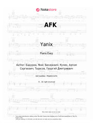 Sheet music, chords Gera PKHAT, Boulevard Depo, Yanix - AFK