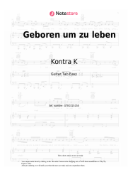 Sheet music, chords Kontra K, NESS - Geboren um zu leben
