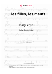 Sheet music, chords marguerite - les filles, les meufs