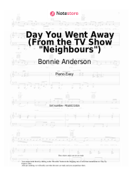 Sheet music, chords Bonnie Anderson - Day You Went Away (From the TV Show Neighbours)
