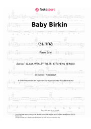 Sheet music, chords Gunna - Baby Birkin