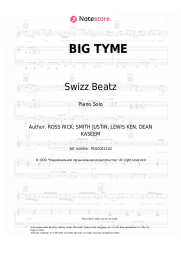 Sheet music, chords Rick Ross, Swizz Beatz - BIG TYME