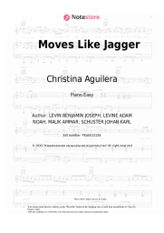 Sheet music, chords Maroon 5, Christina Aguilera - Moves Like Jagger